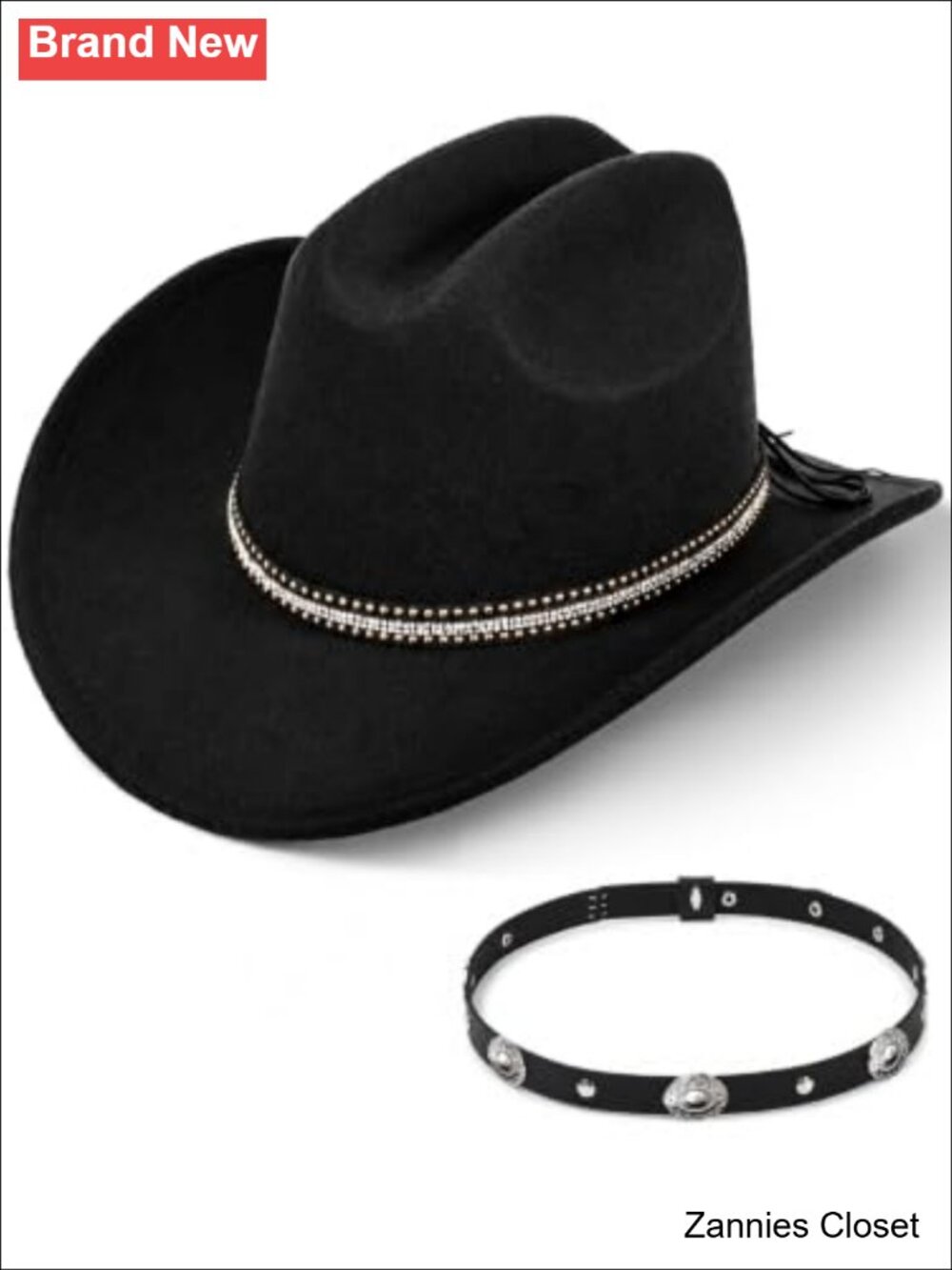 🤠 Cowgirl Cowboy Hat Western Felt Wide Brim Adult L-XL